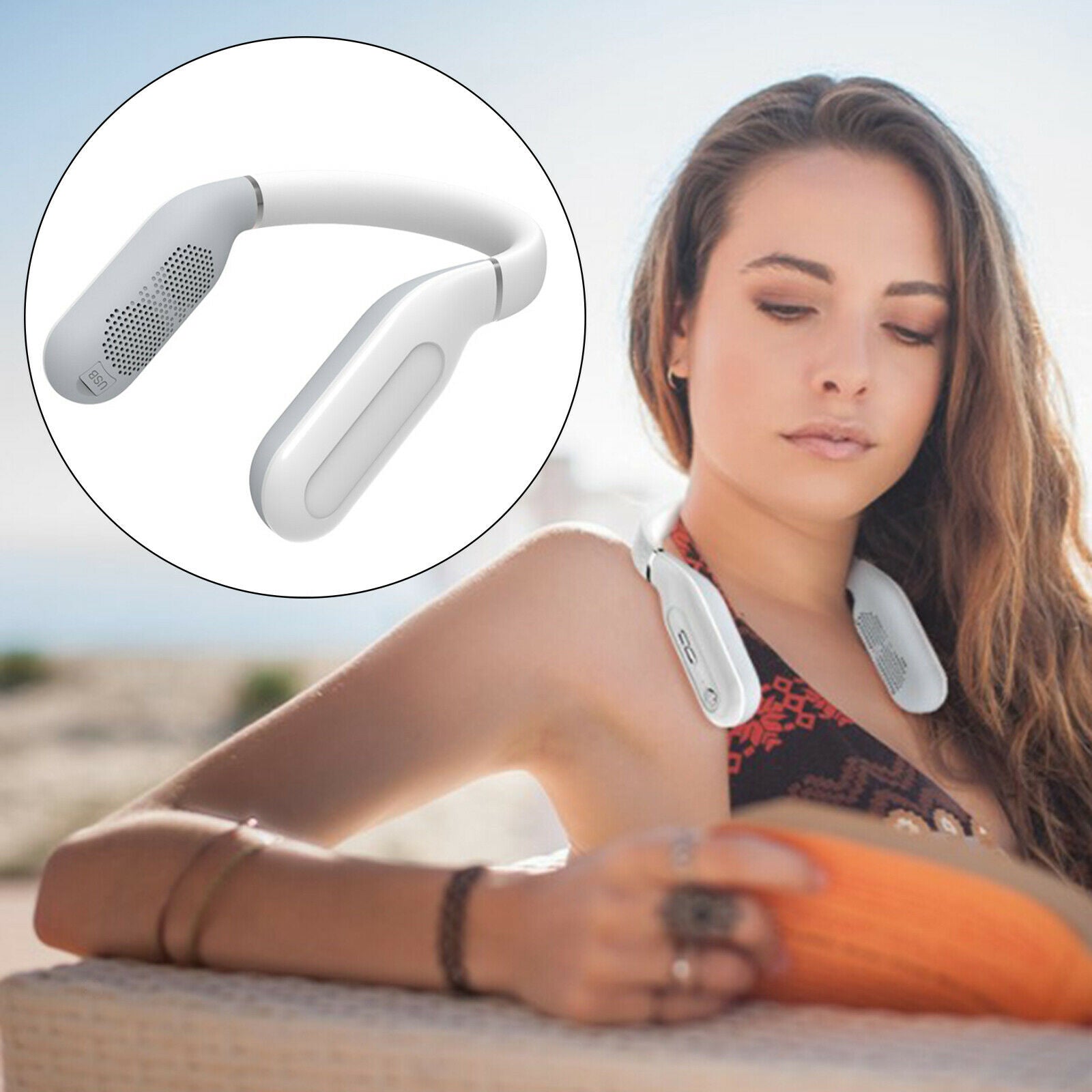 Neckband Bluetooth Speaker Wearable Over Neck Type-c Headset Earphone Hiking