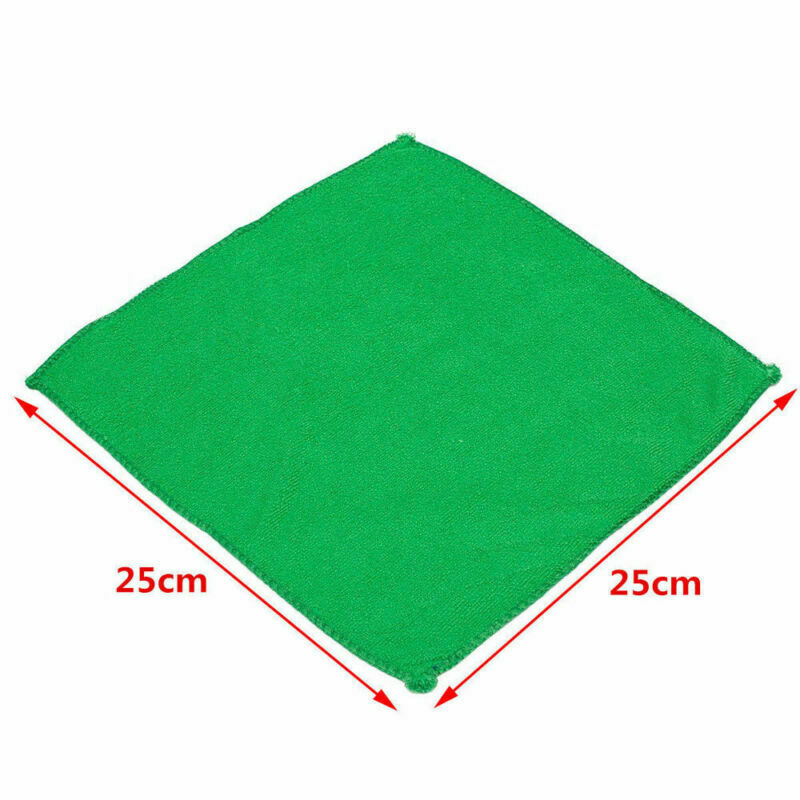 10Pcs Green Microfiber Washcloth Auto Car Care Cleaning Towels Soft Cloths Tools