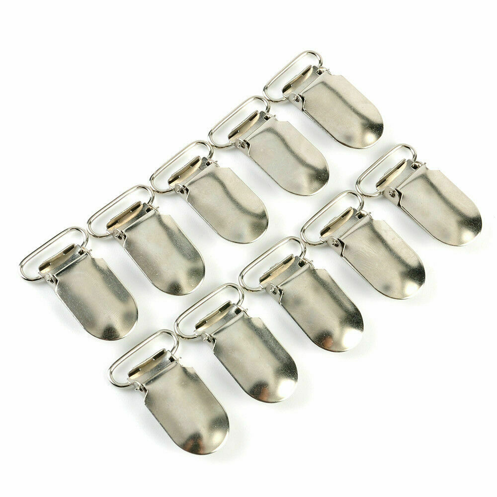 Lot 10X Metal Clips Insert Baby Pacifier Dummy Holders Pacifier Suspender Hook