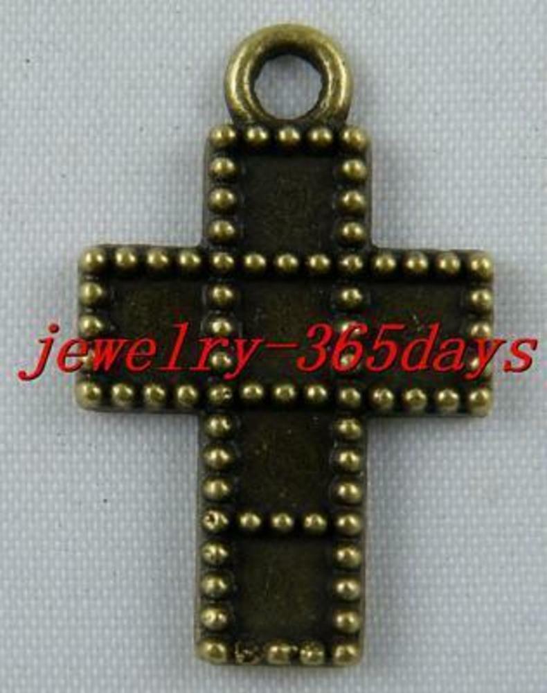 30pcs Bronze Color Cross Pendants 28x18mm 11782