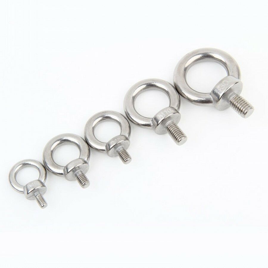 Qty 2PCS- M4 x 11mm Shouldered Lifting Eye Bolts 304 A2 Stainless Steel