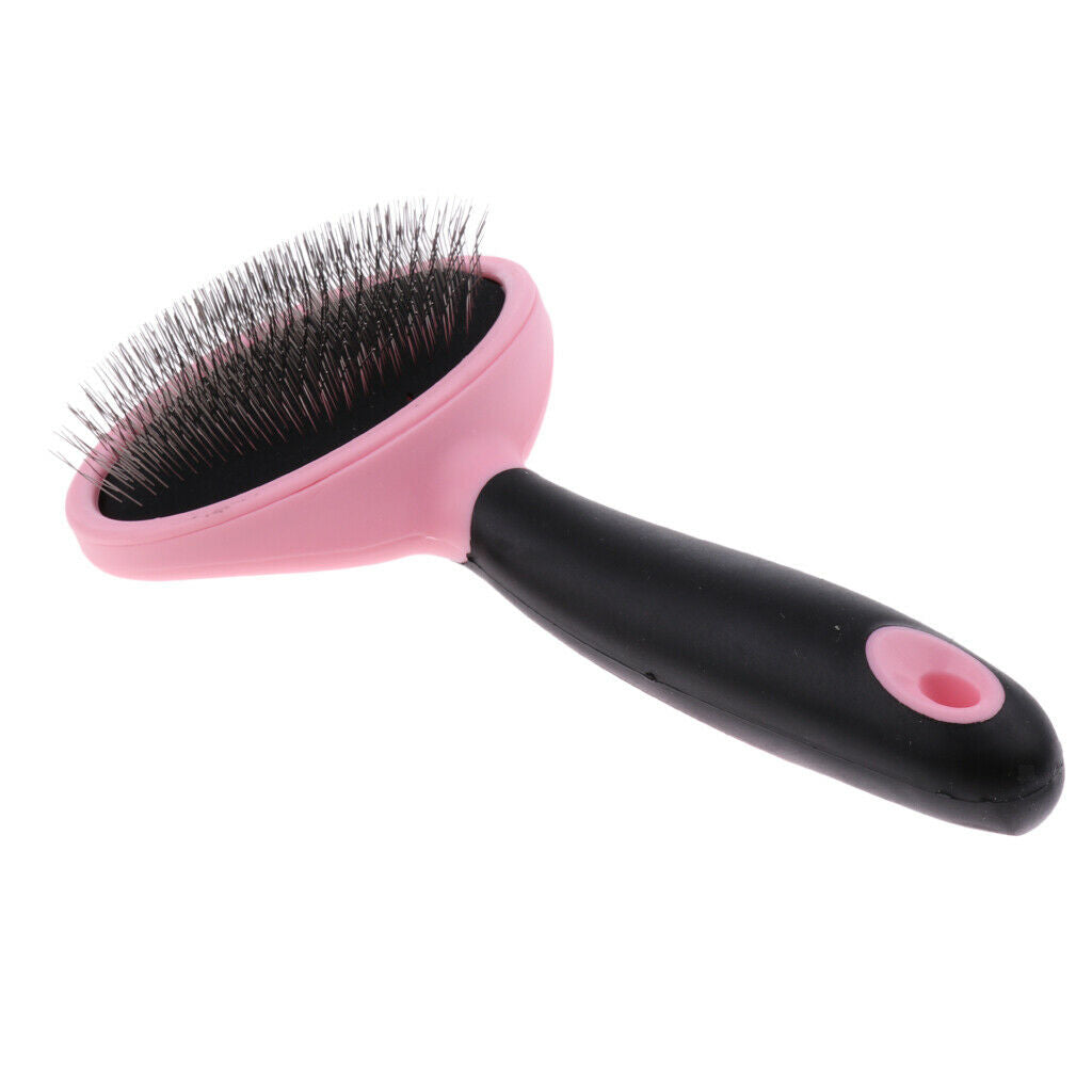 Pet Hair Rake Brush Dog Cat Grooming Comb Slicker Brush Grooming Tool Pink