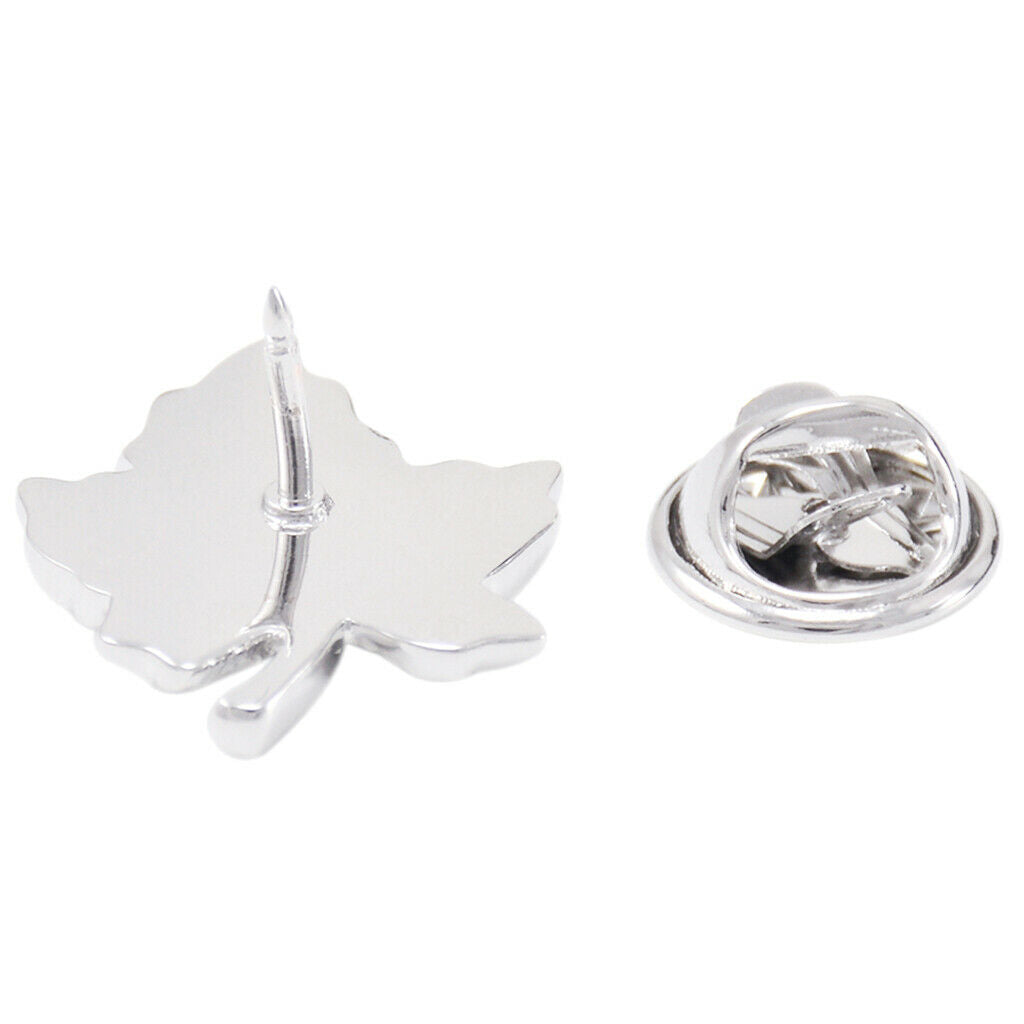 Maple Leaf Suit Shirt Collar Pin Back Lock Brooch Badge For Festival