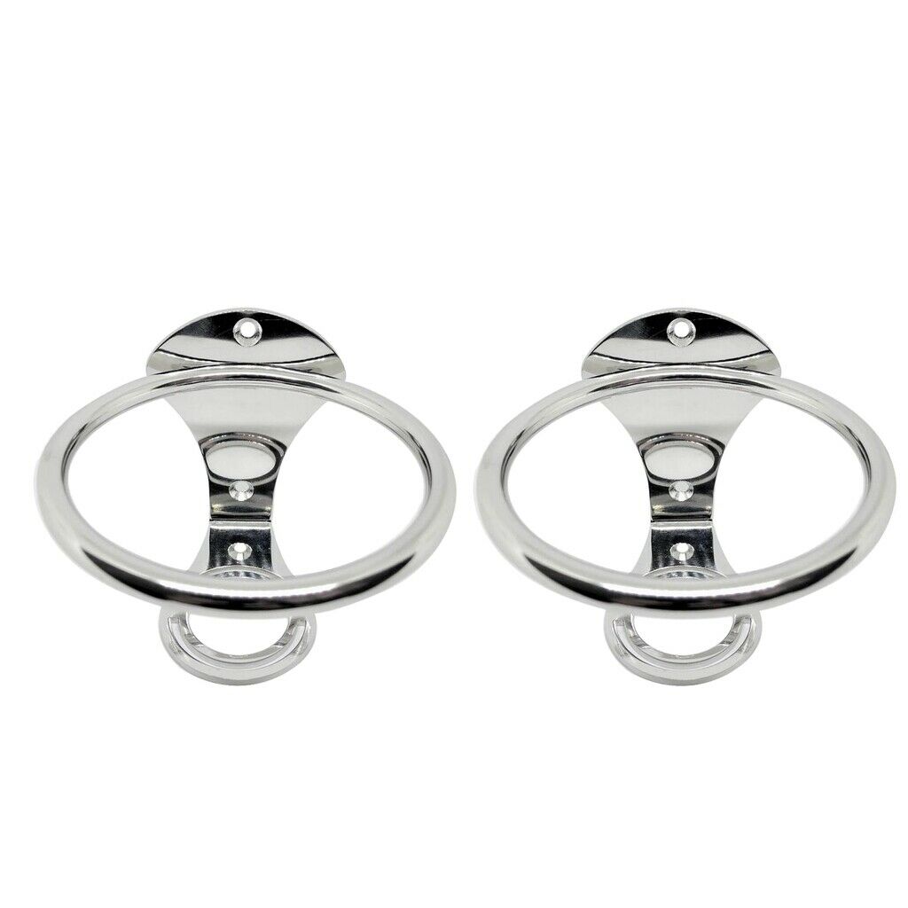 2x Stainless Steel Boat Ring Cup Drink Holder for Marine Yacht Truck RV Car