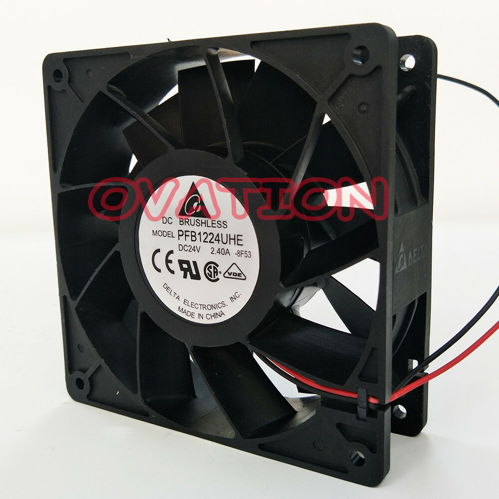 For 1Pcs Delta PFB1224UHE 12CM 24V 2.40A two-wire cooling fan