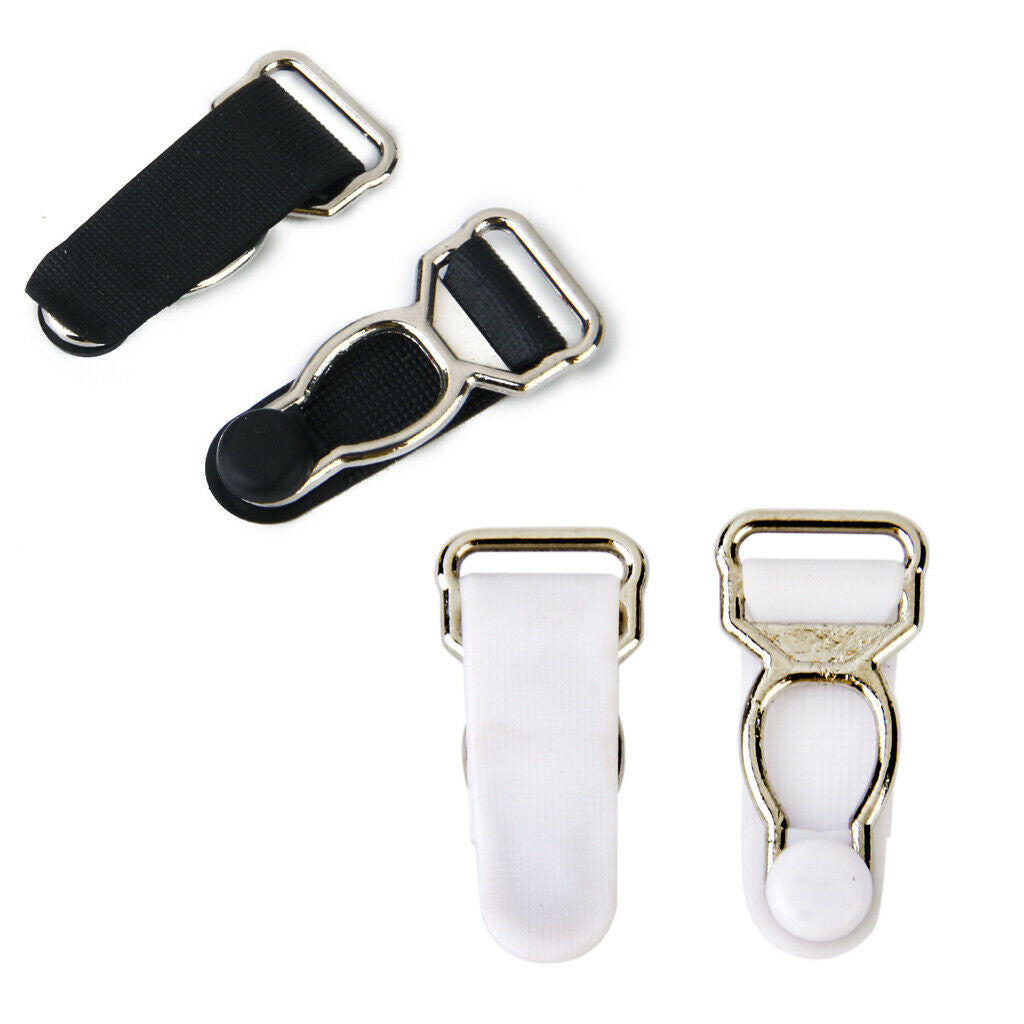 Garter Belt for Men Belt Clips Hooks Cuffs 10 Pieces White