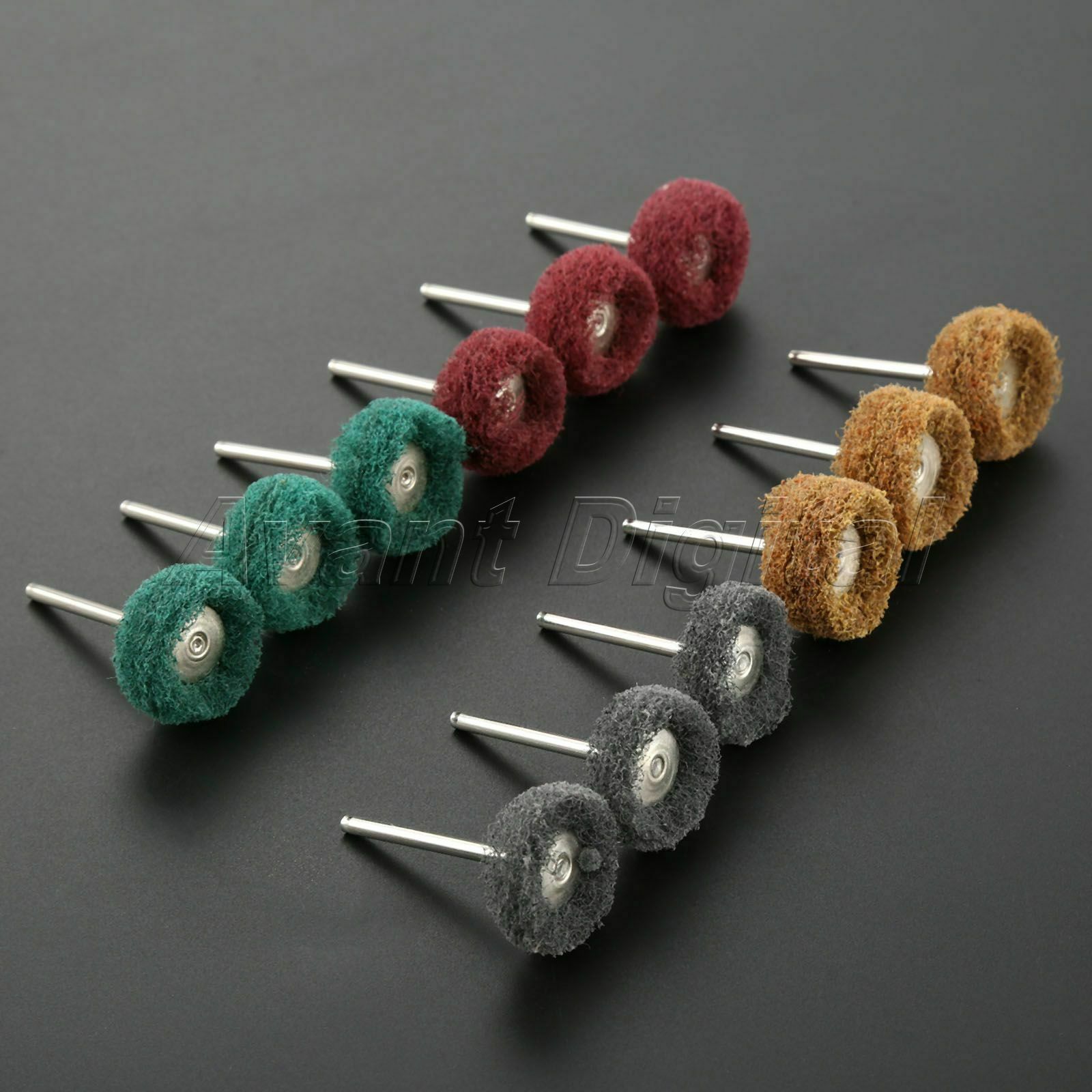25mm Round Wheel Buffing Pad Kit Grinder Deburring Polishing Rotary Tool 12pcs