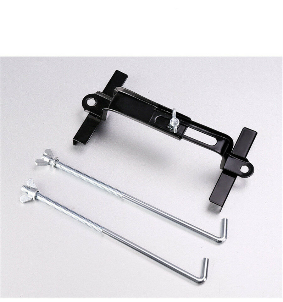 Universal Black Battery Tray Car Storage Battery Holder + Hold Down Clamp Safe
