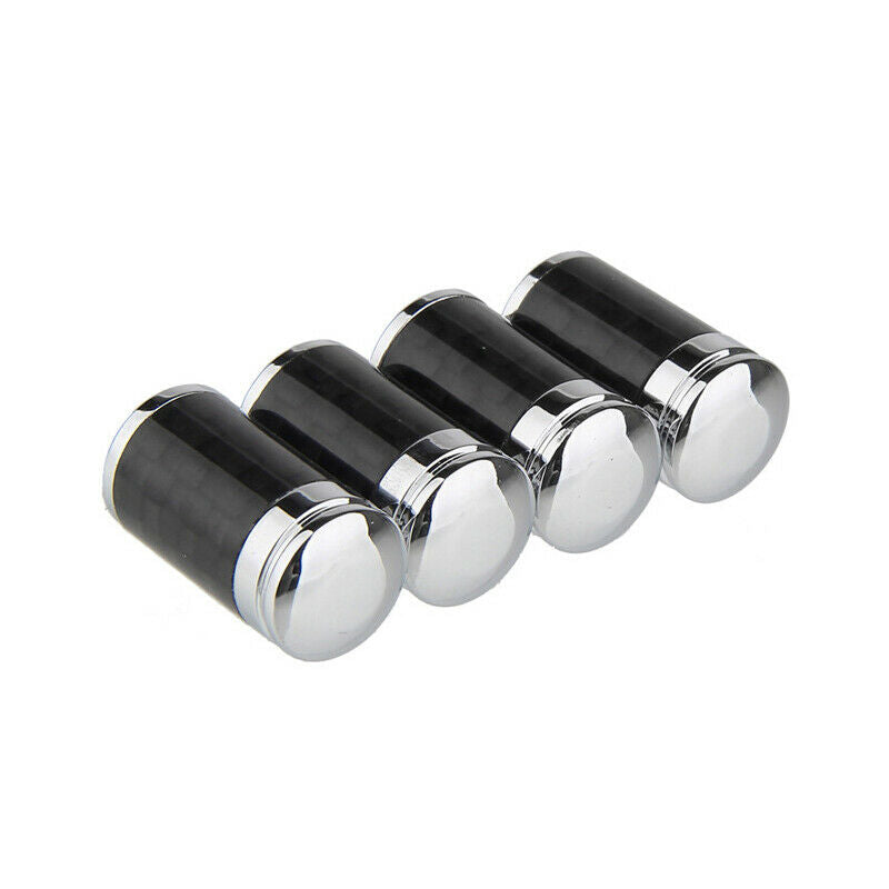 4PCS Carbon Fiber Car Motorcycle Bike Tire Valve Stem Cap Tyre Air Dust Nozzle