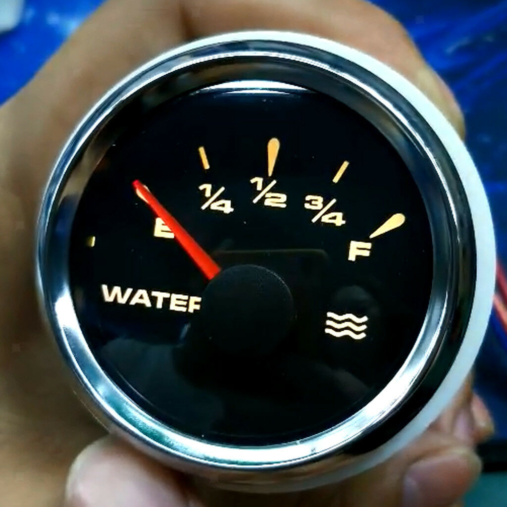 52mm Boat Marine Electric 0-190Î© 9-32V Water Tank Level Gauge Black Dial