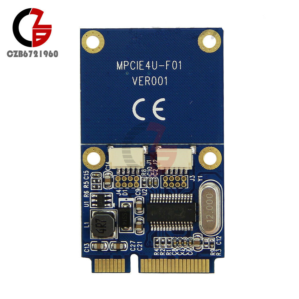 PCIe PCI-E to USB Adapter mPCIe to 5 Pin 2 Ports Dual USB2.0 Converter Card New