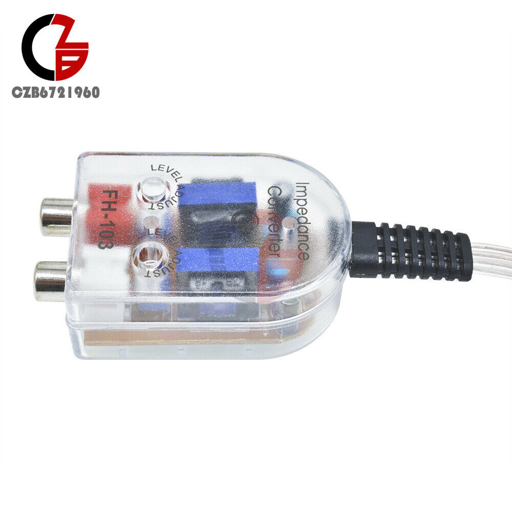 High to Low Impedance Converter Level Car Speaker 2 Channel RCA Line Out