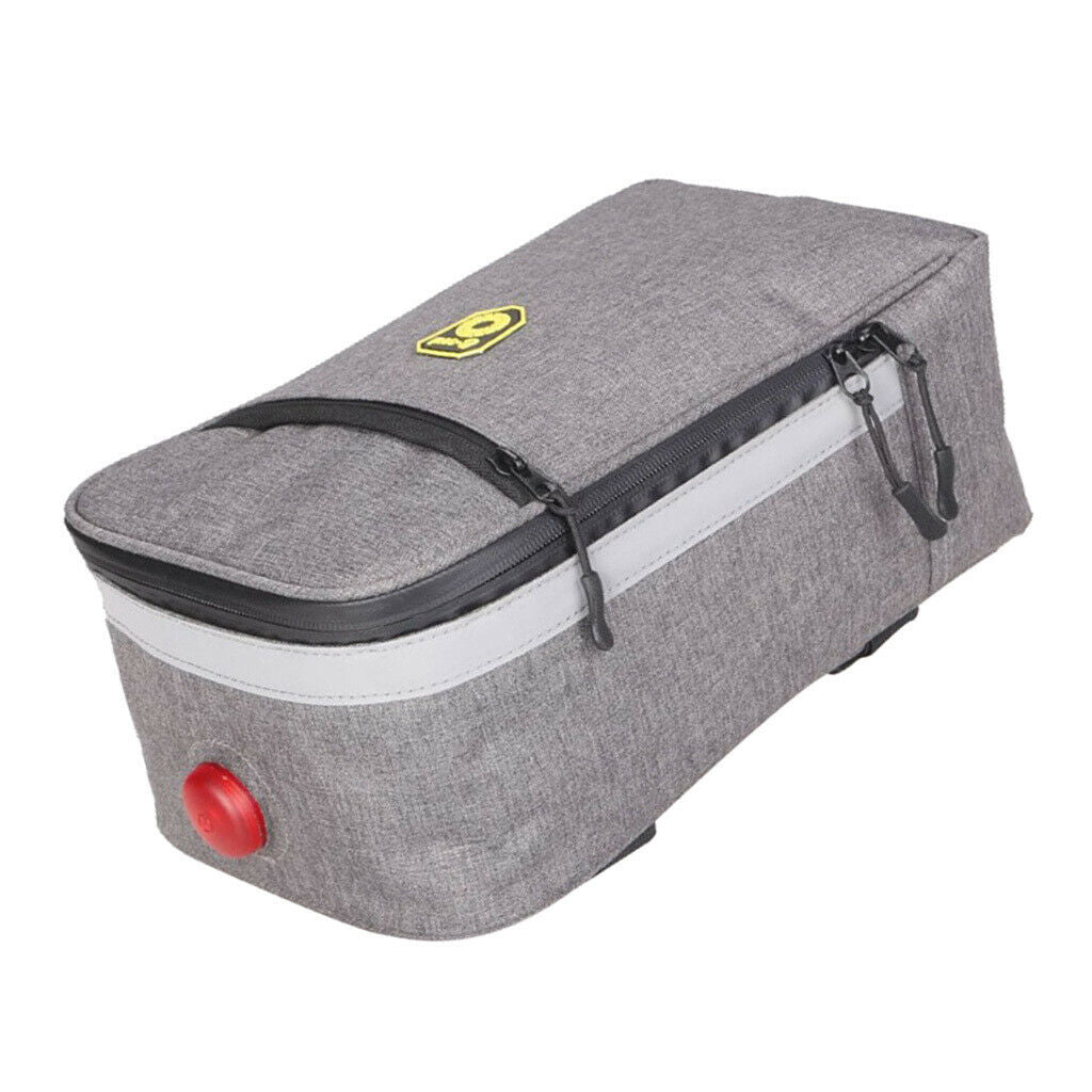 Bike Rear Seat Rack Storage Bag Handlebar Pouch Pannier Normal Gray