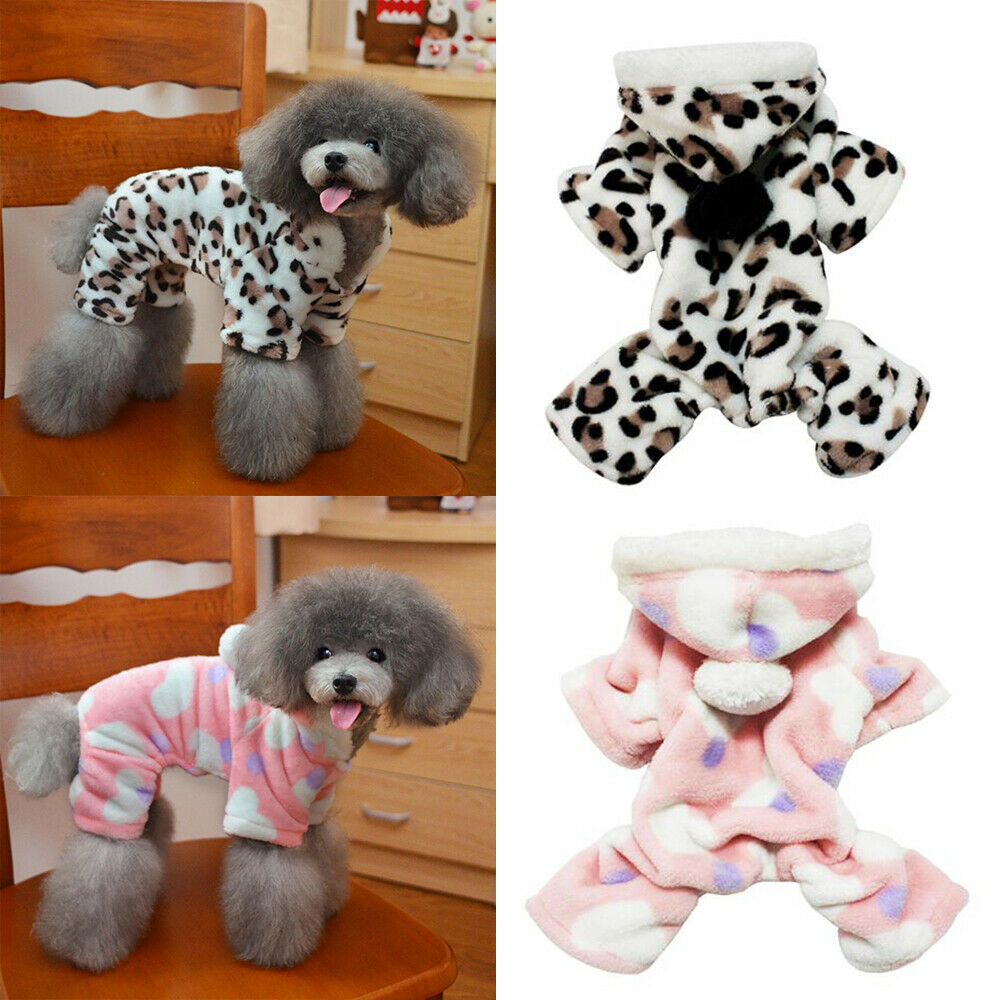 Super Warm Pet Dog Hoodie Puppy Sweater Sweatshirt Winter Clothes Pink - S