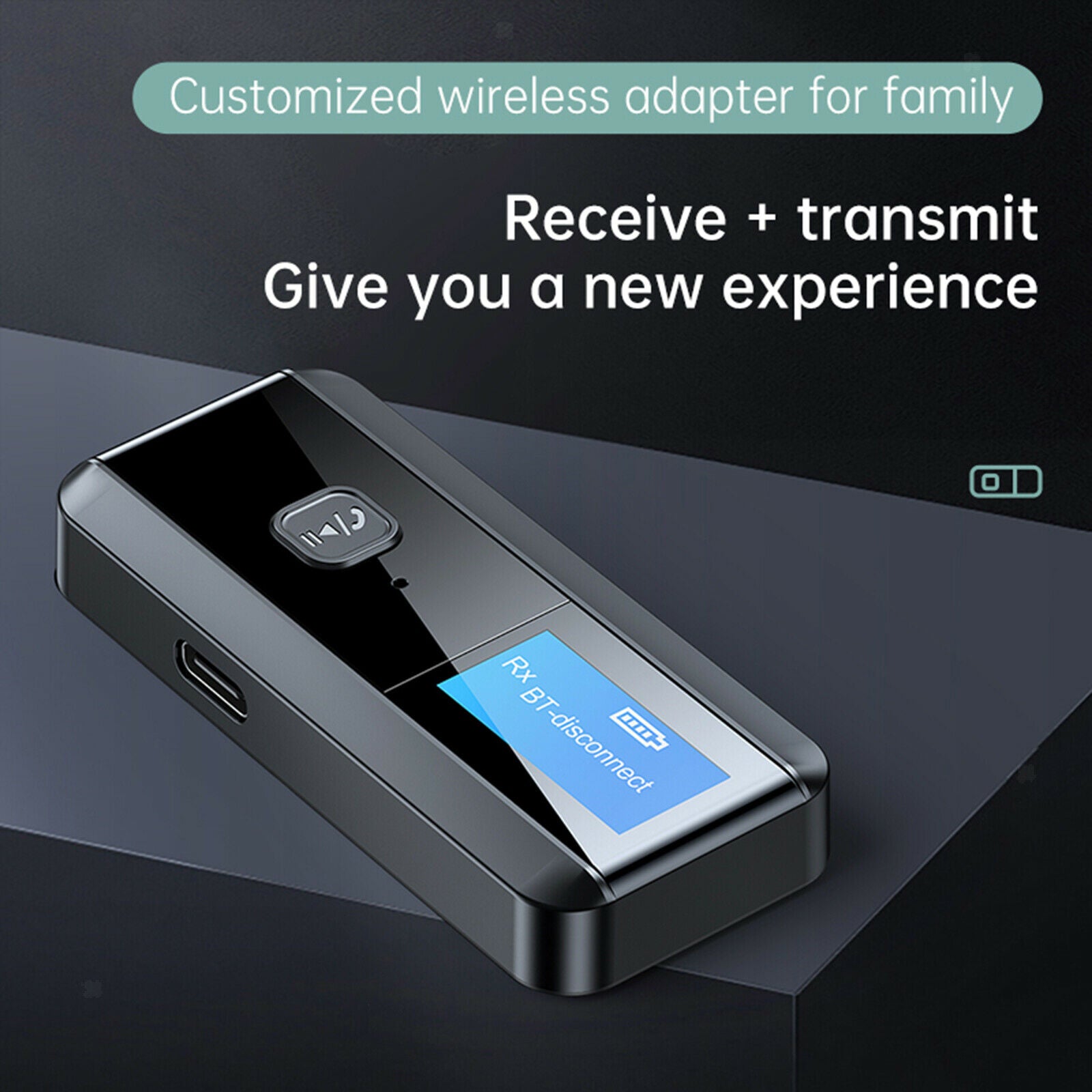2-in-1 Bluetooth 5.0 Adapter Transmitter & Receiver with Mic for Headphones