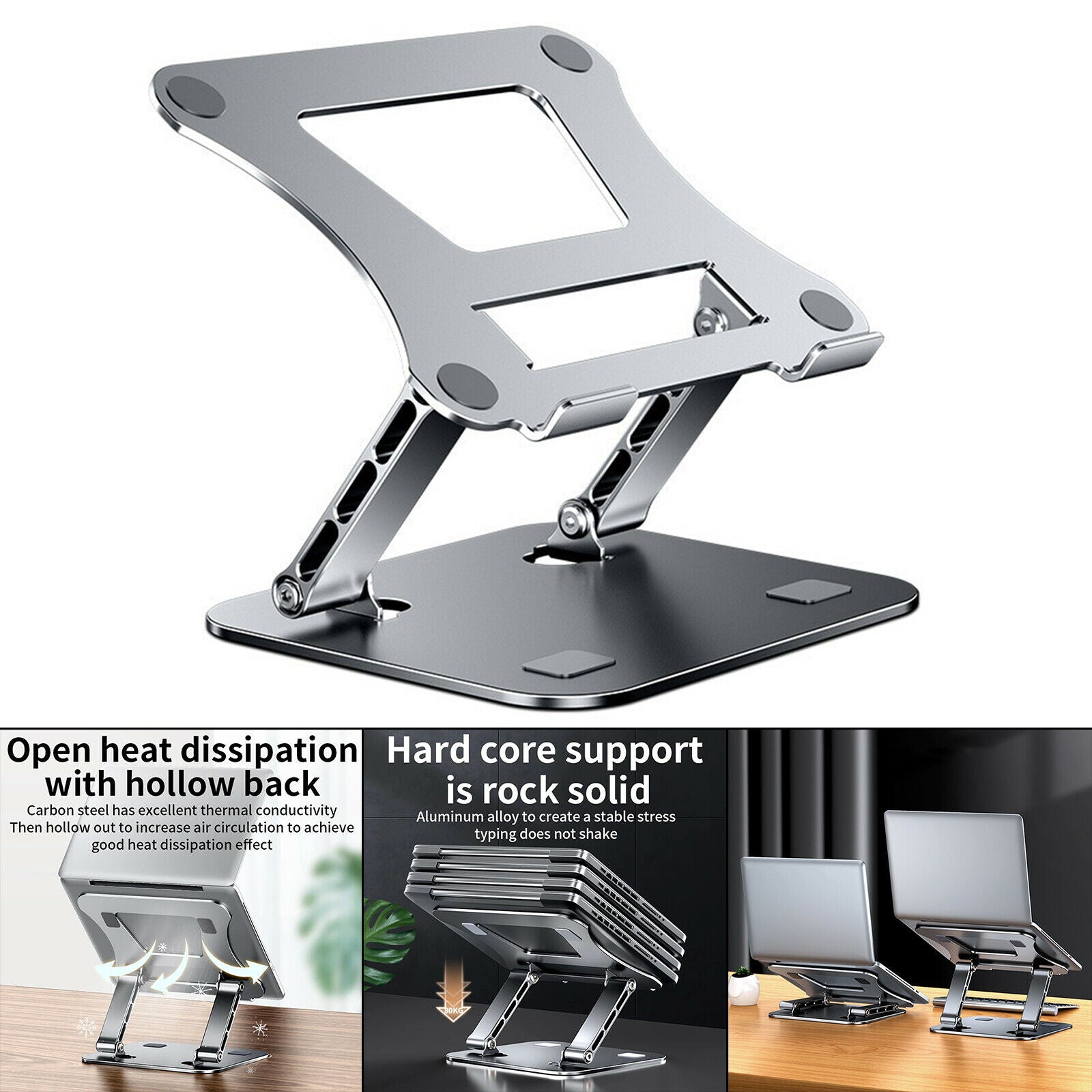 Adjustable Metal Computer Laptop Stand Holder Riser Aluminum Alloy