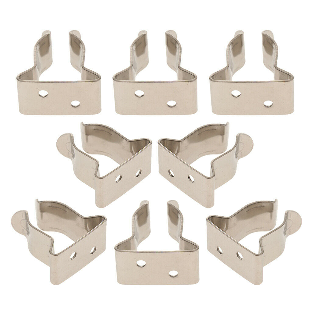 8 Pieces New 304SS Marine Spring Hook Holder Clips 5/8inch to 1inch Tube