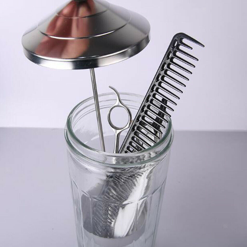 2pcs Disinfectant Jar Sanitizing Glass Jars Bottle for Barber Salon Nipper