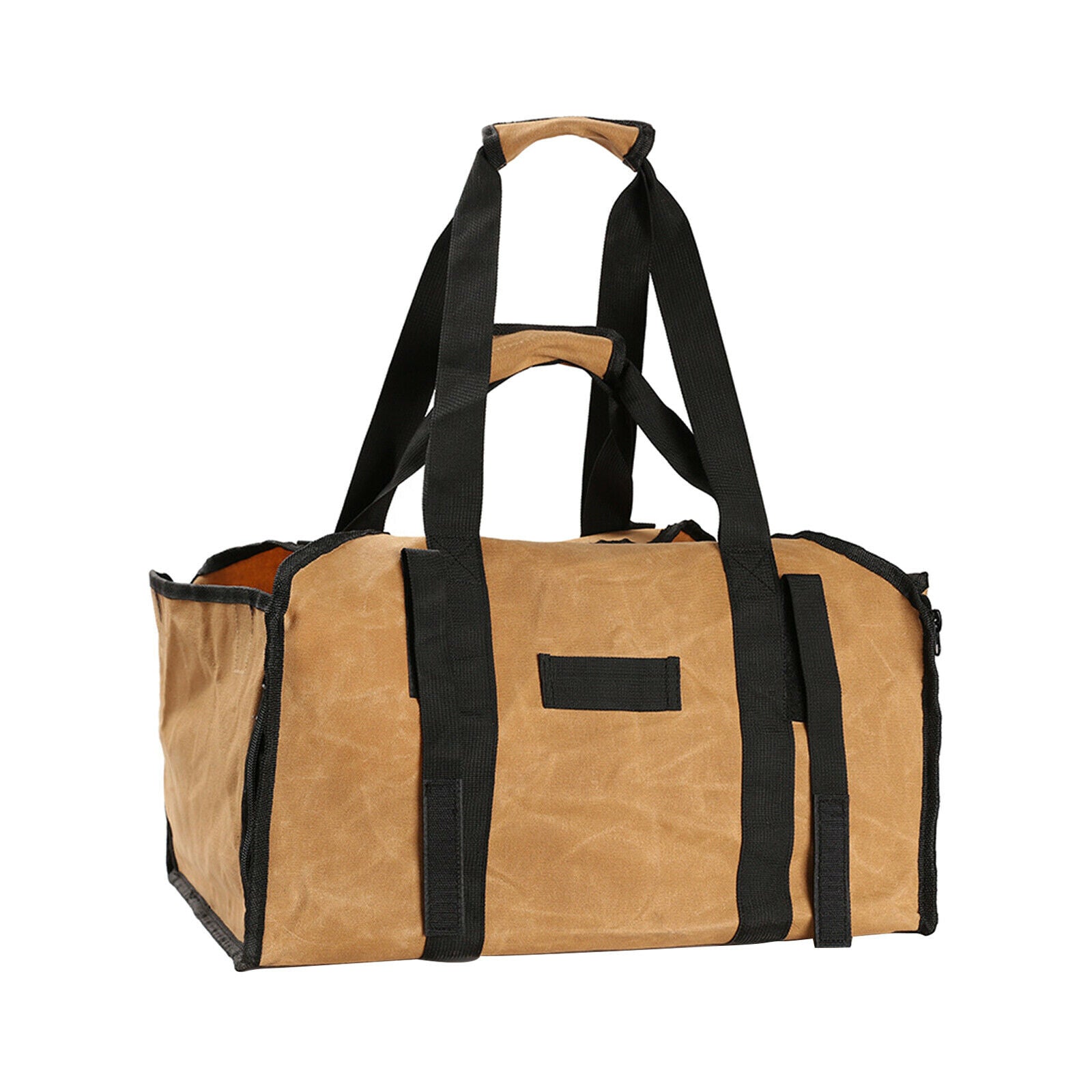 Wax Canvas Firewood Bag Indoor Log Carrier Tote Wood Holder BBQ Accessory