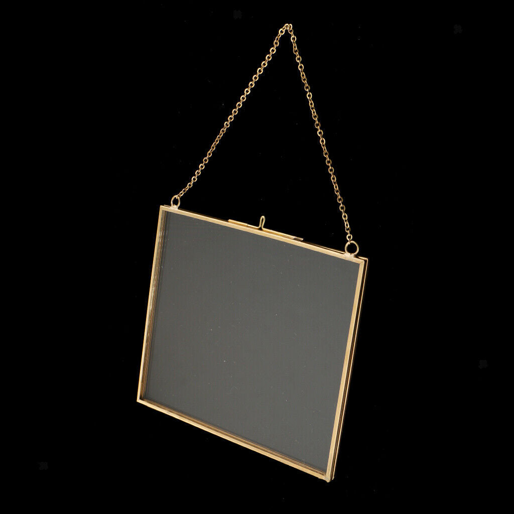 3x Wall-hanging Transparent Glass Hanging Frame Photo Frame f/ Home Ornament