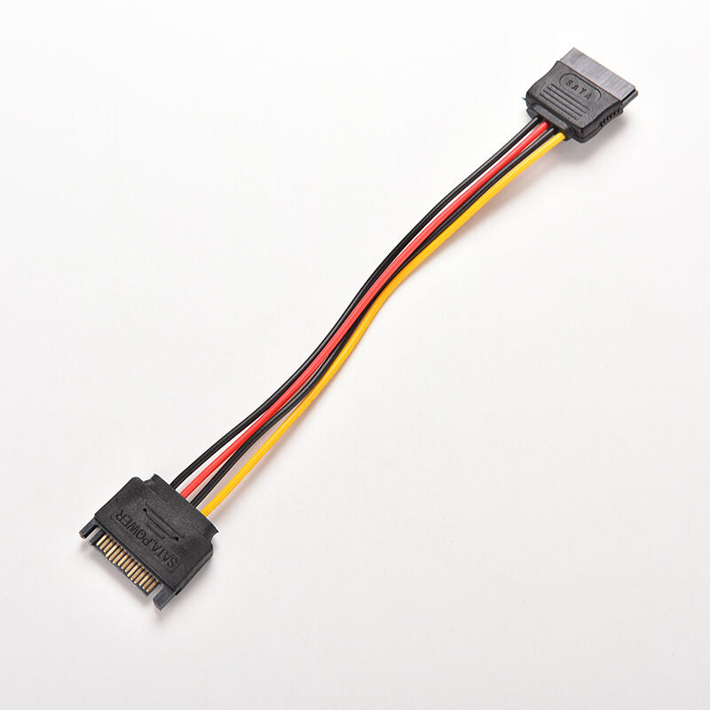 8 Inches Male to Female 15 Pin 15P SATA Power Extension Cable Great Pip US