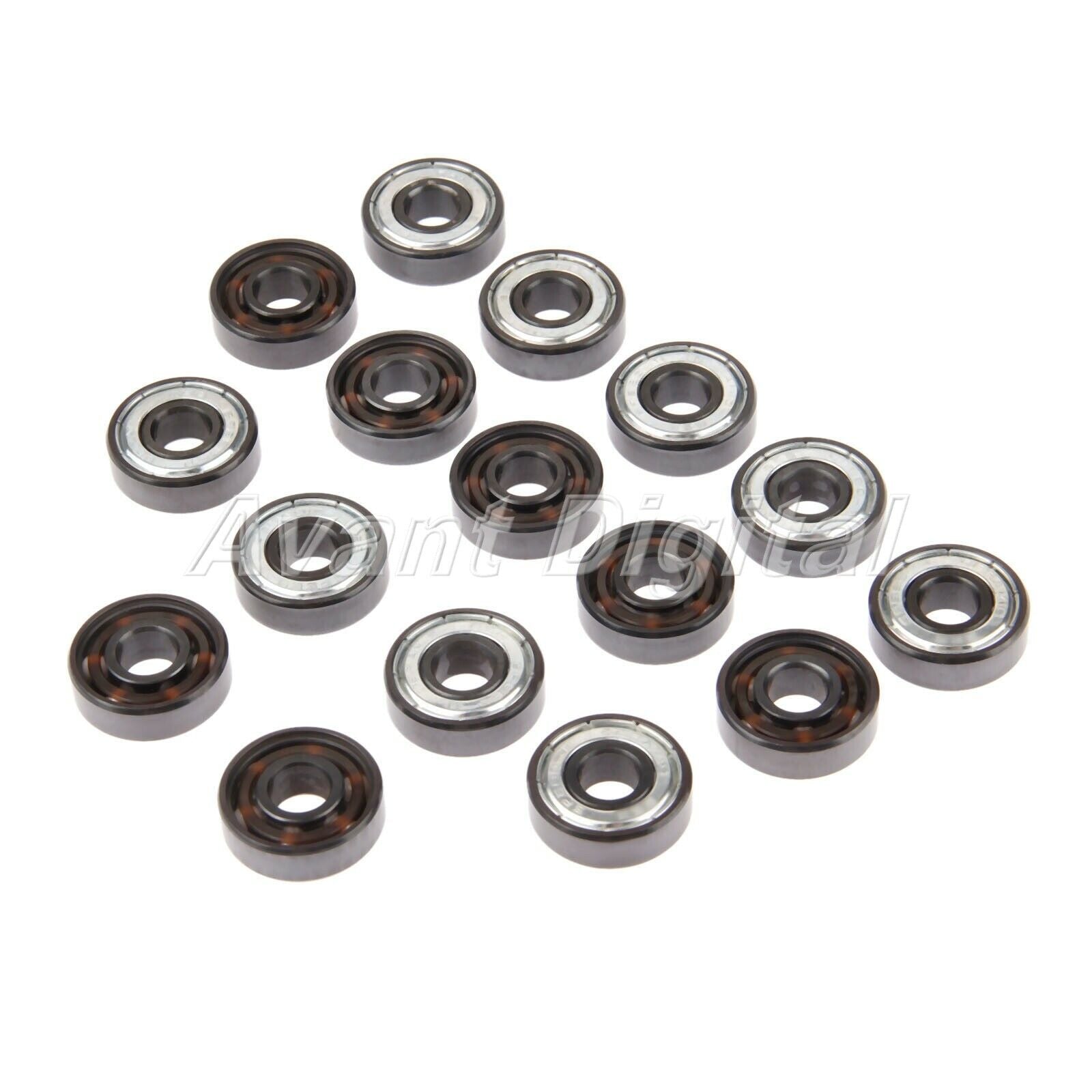 Skate Accessories White Ceramic Ball Inline Skate Bearings Improve Speed 16pcs