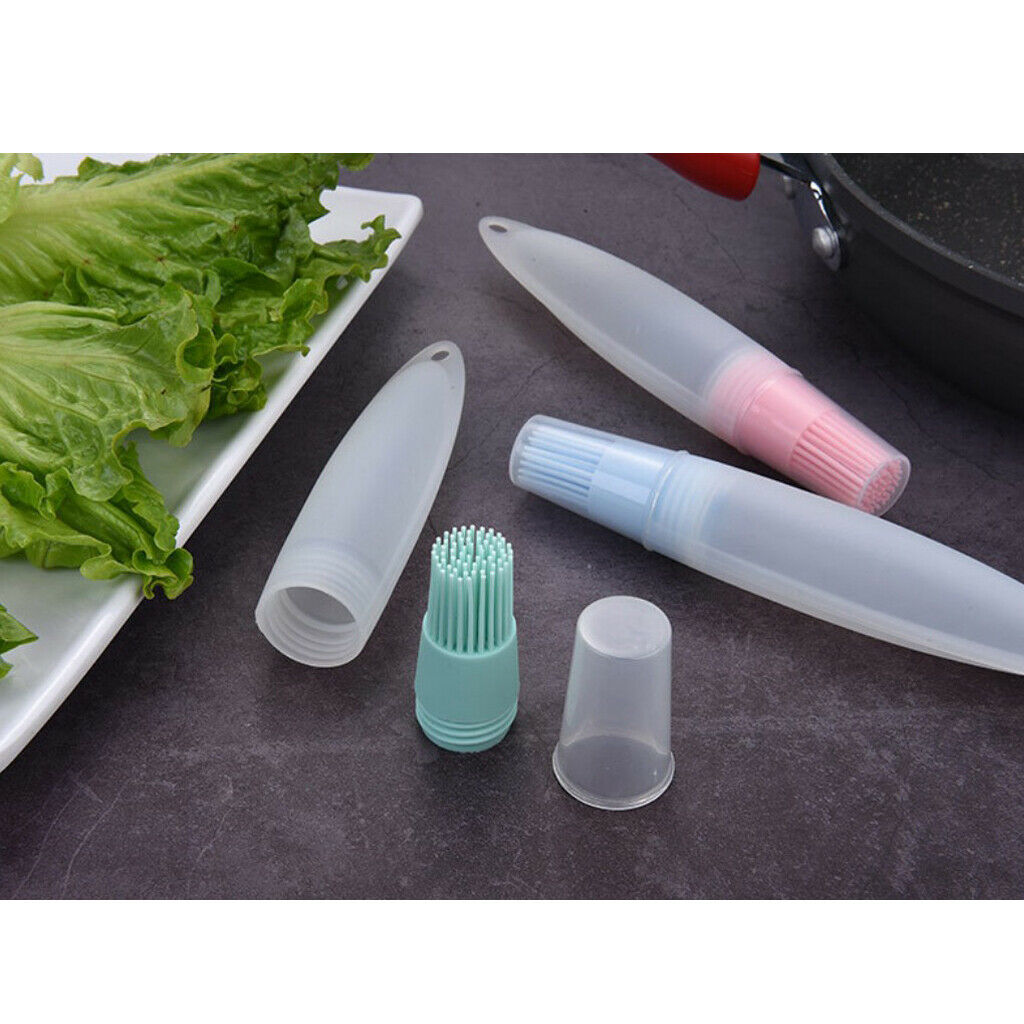 Great Bottle Basting Oil Pastry Brush, Silicone BBQ Basting Tool Light Green