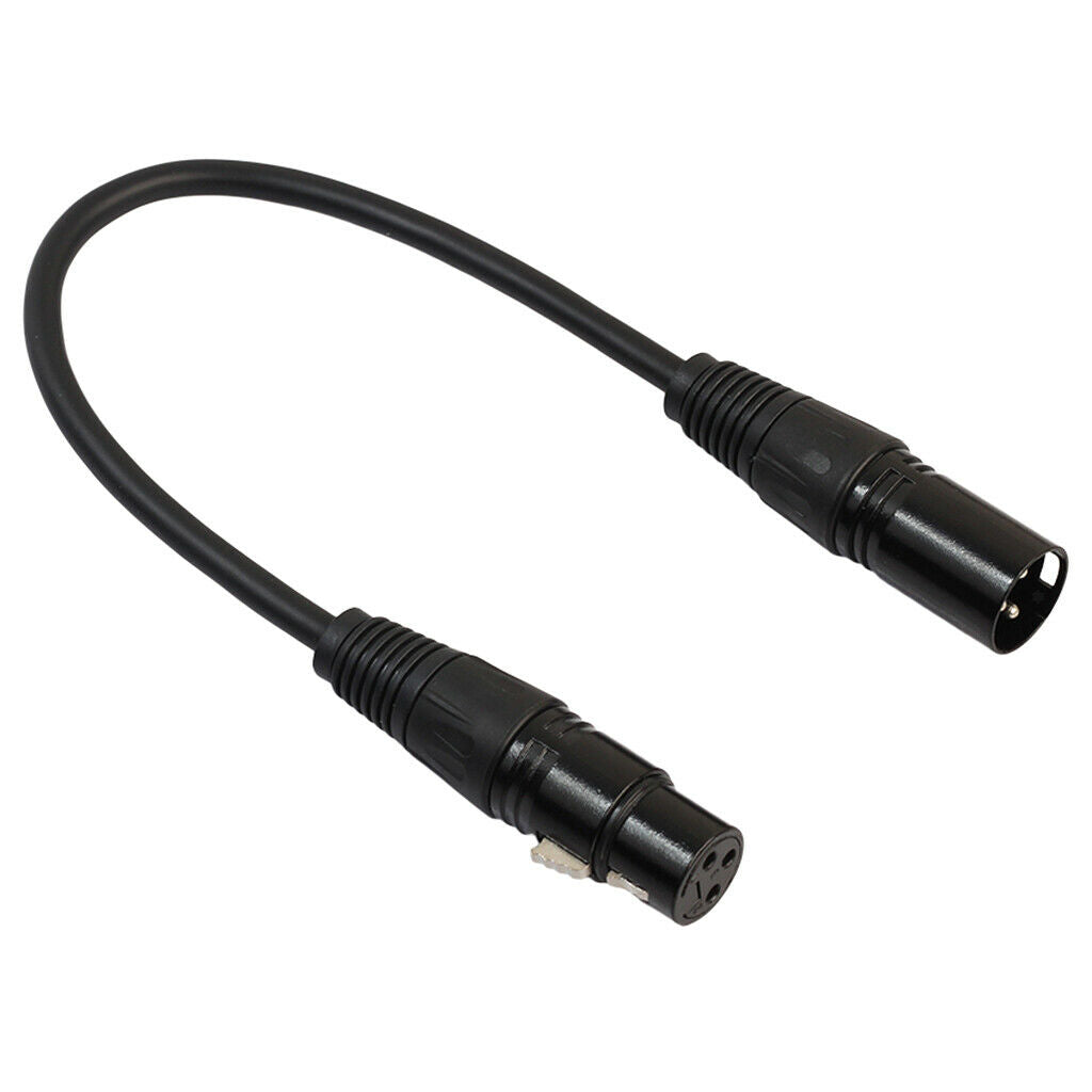 2X Microphone Lead / Mic Cable / XLR Patch Lead Male to Female Plugs 1ft Black