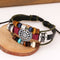 Unisex Beaded Punk Style Cuff Wristband Bracelet Rope Bangle Fashion Jewelry