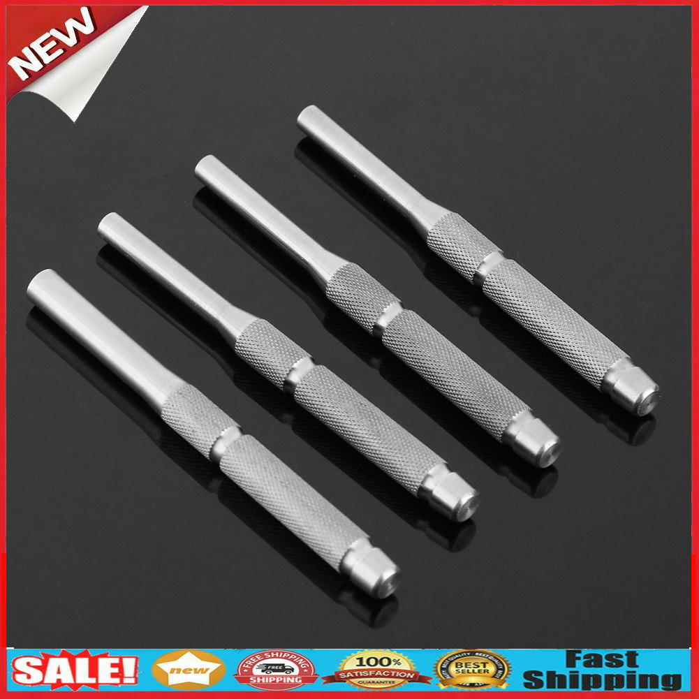 4pcs Stainless Steel Multi Size Hollow End Roll Pin Tool Starter Punch Kits @