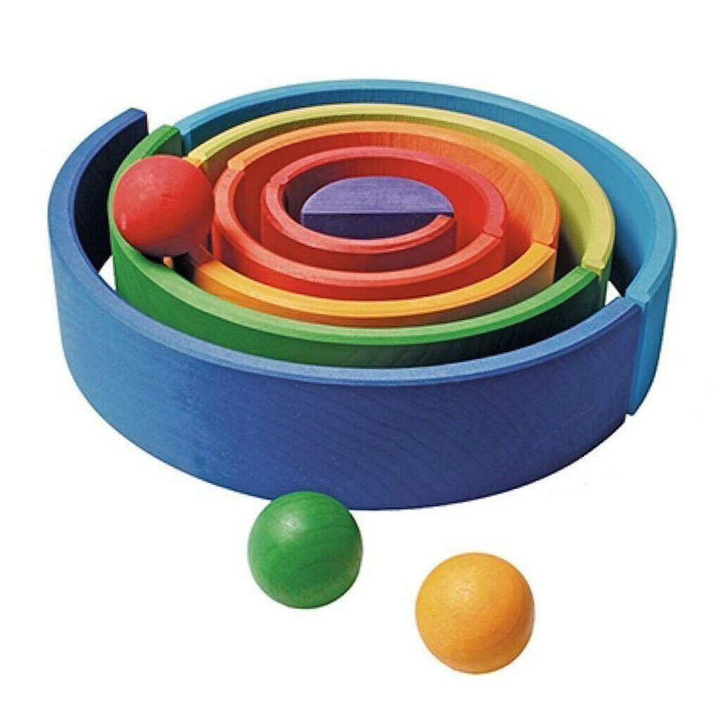 Wooden Rainbow Stacking Toddler Montessori Educational Toys Birthday Gifts