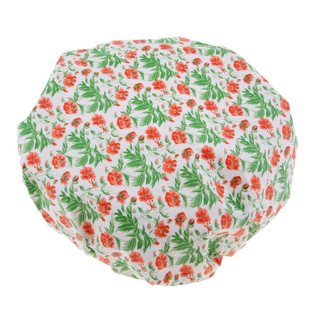 Women Shower Caps Bathing Bath Hat Elastic Salon Hair Cover Head   Cyan
