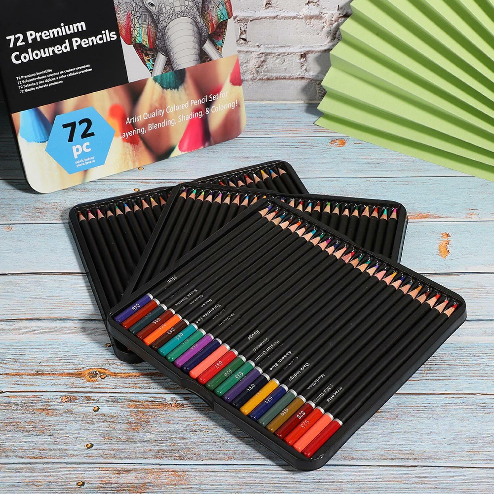 72 Colours Professional Coloured Pencils Painting Tools Set w/ Iron Box Set