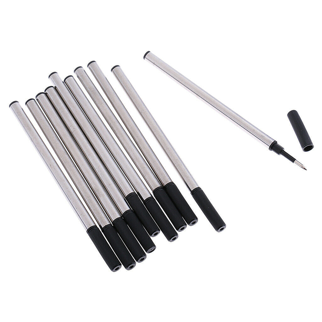 Pack of 10pcs 0.5mm Nib Metal Rollerball Pen Gel Pen Sign Pen Refills Black