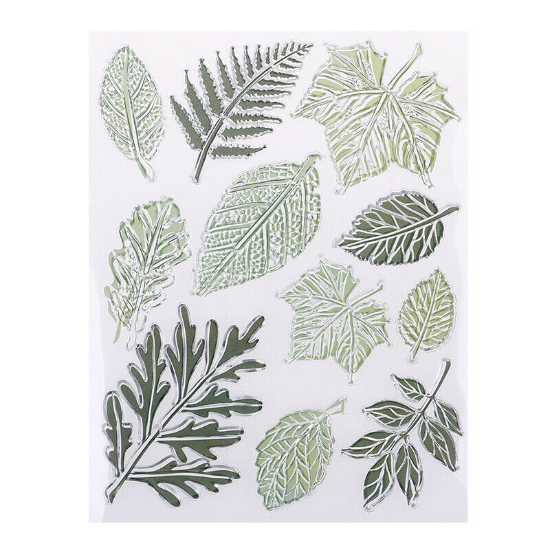 Green leaf clear stamp silicone seal flower stamp DIY scrapbook album deco.l8