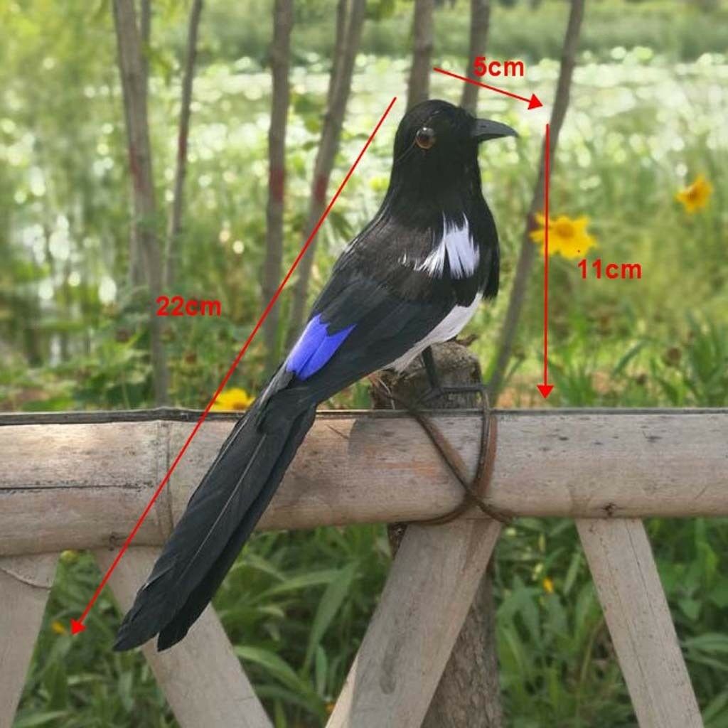 Lifelike Artificial Birds Realistic Magpie ORNAMENT for Home Tree Decor