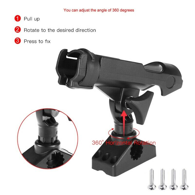 Rowing Boats Kayak 360 Degrees Rotatable ABS Fishing Rod Holder Adjustable FH6K3