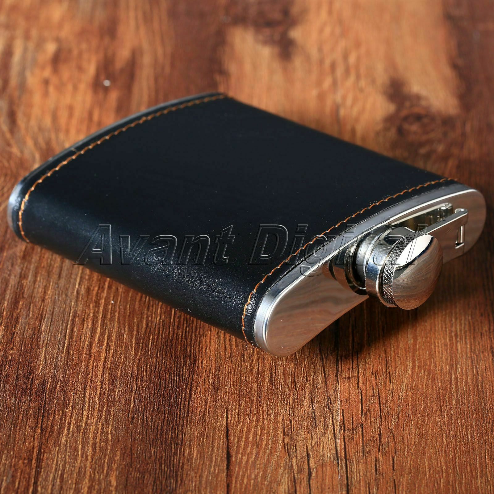 7oz Portable PU Leather Stainless Steel Hip Flask Pocket Liquor Whiskey Flagon
