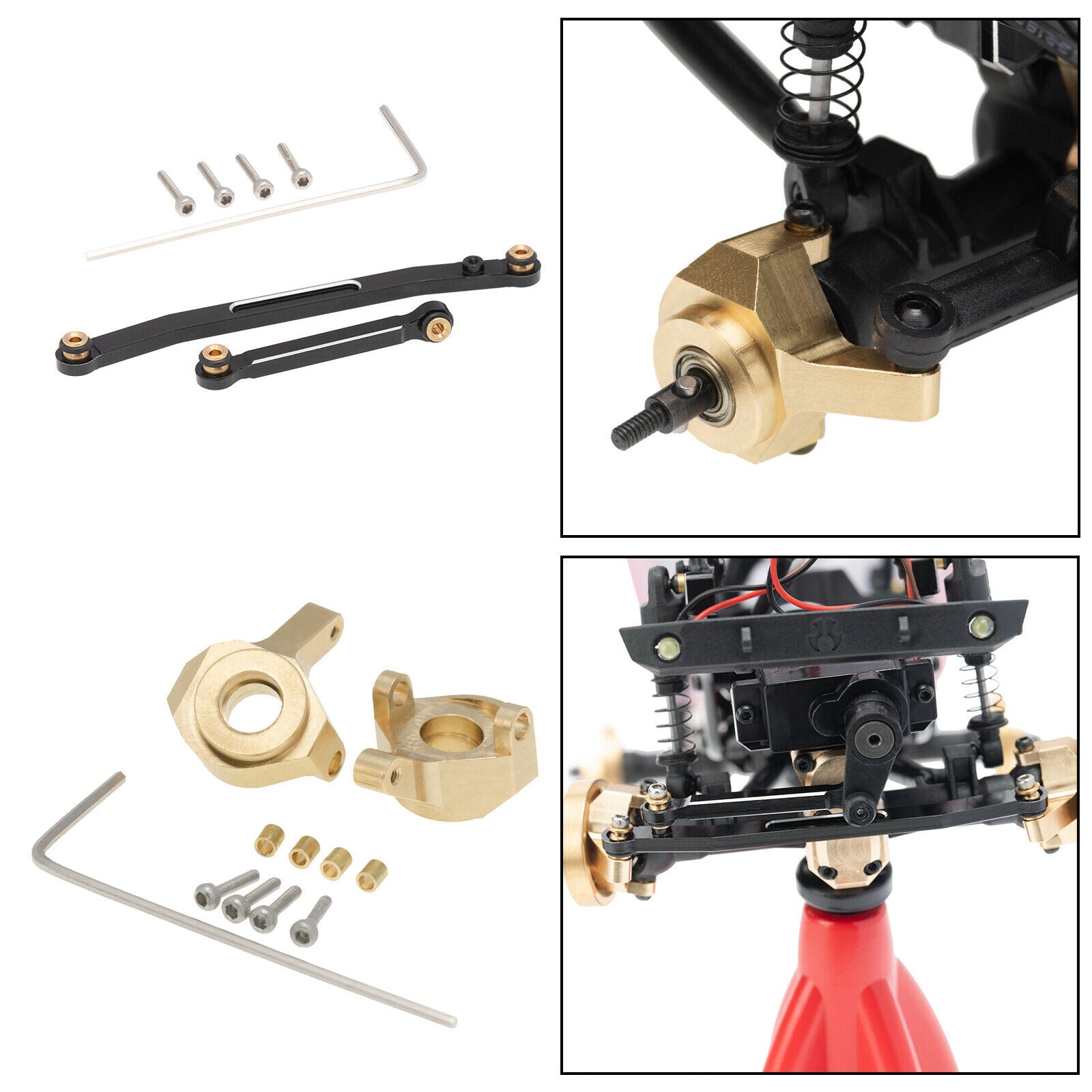 1:24 Metal Steering Knuckles w/ Rod Tie Links for Axial SCX24 AXI90081 Buggy