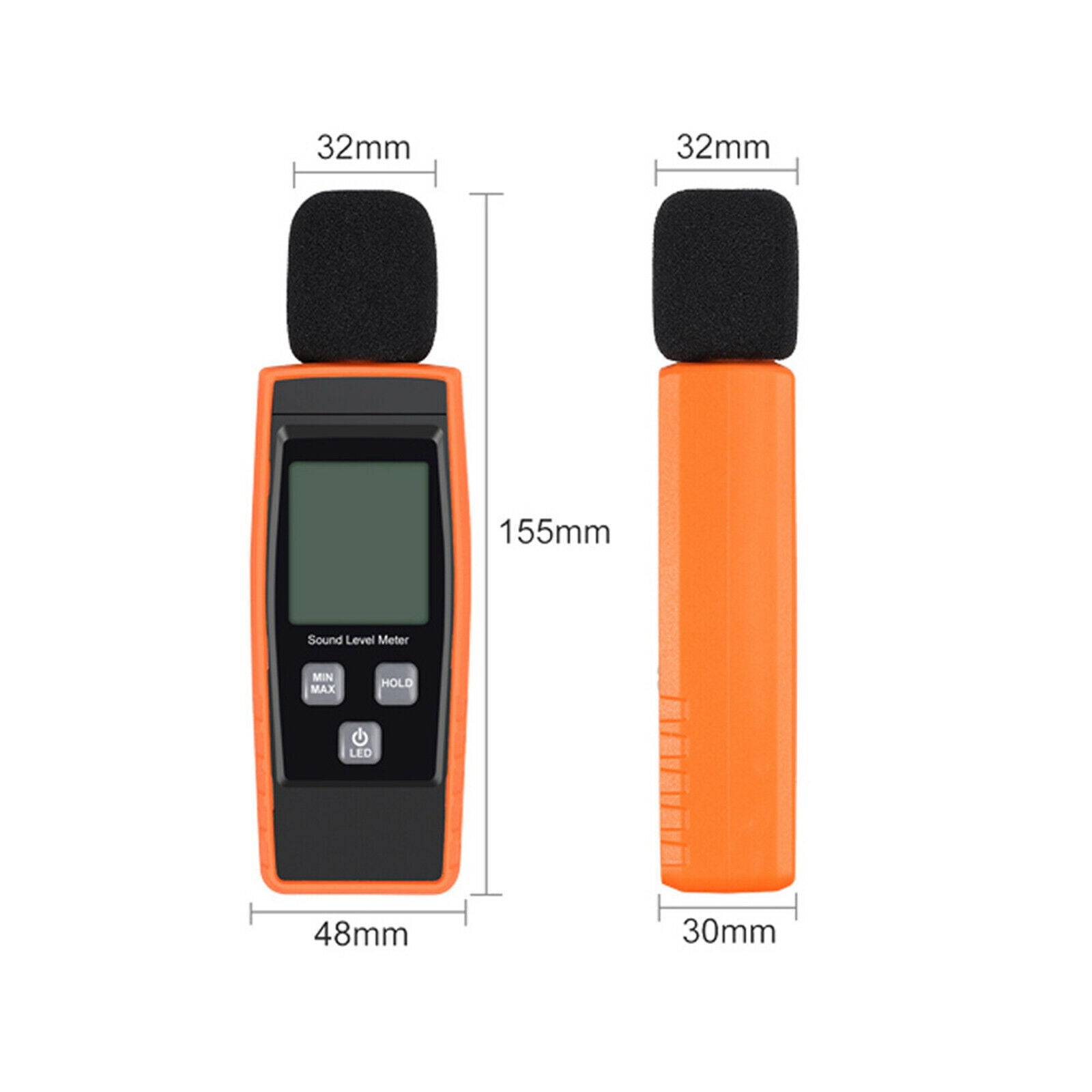 Backlit Digital Sound Level Noise Meter Decibel dB Tester Data Hold Function