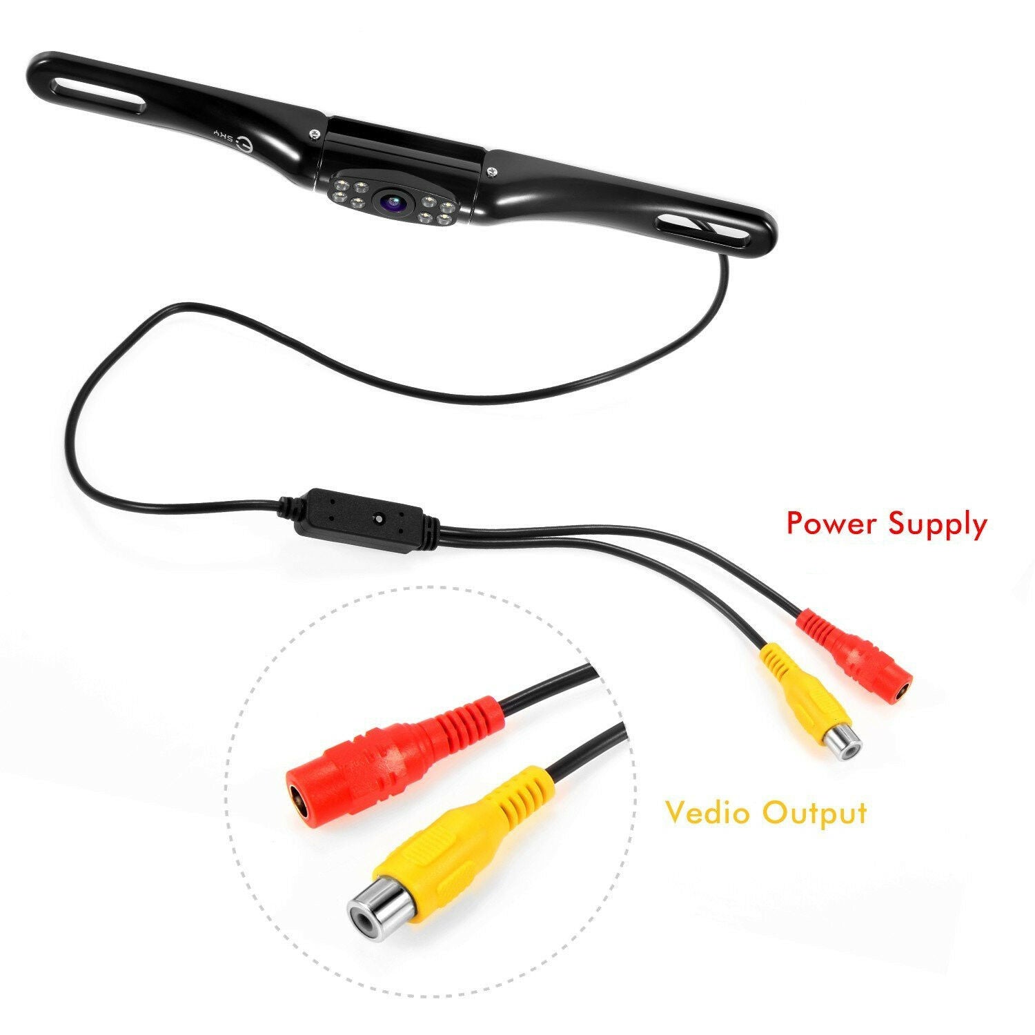 180Â°  8LED Car Rear View Reverse Backup License Plate Camera IR
