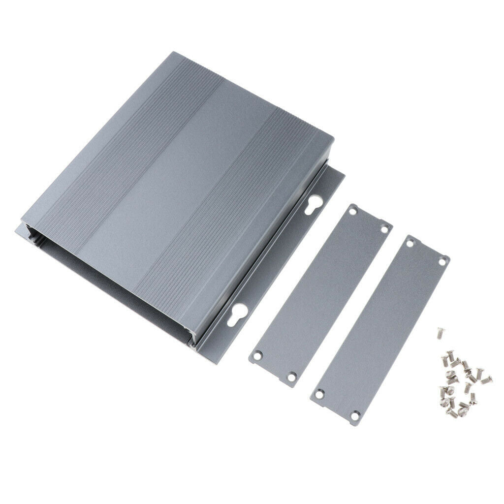Gray Aluminum Enclosure PCB Cooler Flat Box Case DIY for Projector 130x131x27mm