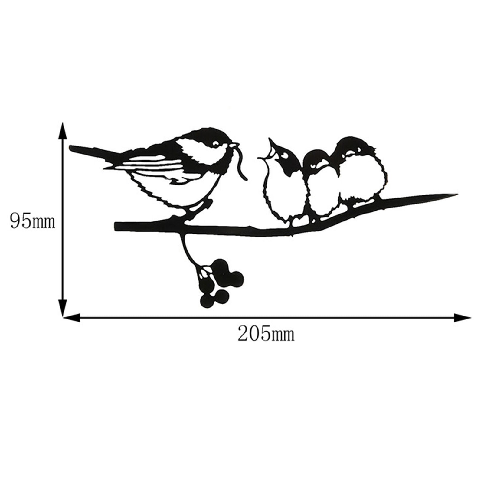 Rusty Metal Animals Bird Silhouette on Tree Branch Art Garden Decoration