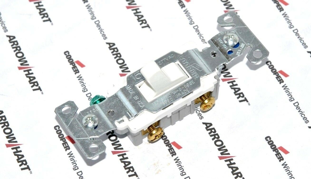1pcs-COOPER CS115W 15A 120V  Commercial Grade AC Toggle Switch Back & Side Wire