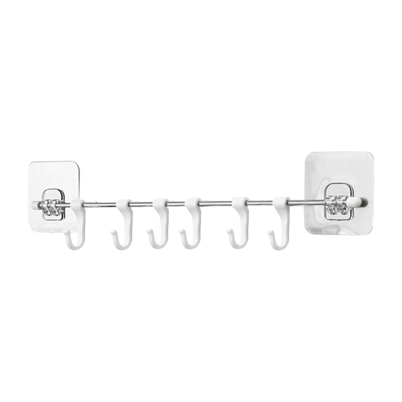 Wall Rack Kitchen Rail Rack Hook Punch Free Organizer Removable Hooks Coats