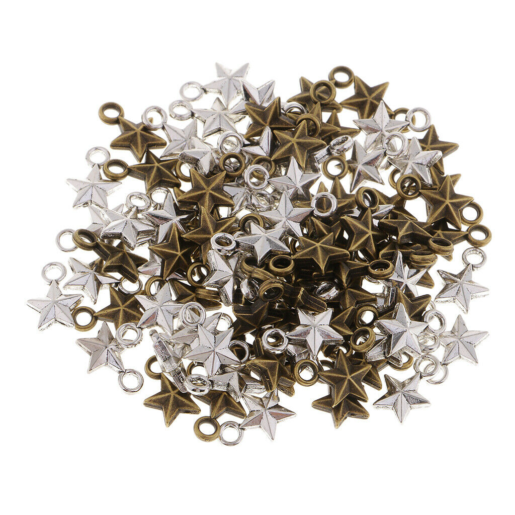 100 pieces Mixed Star Charms pendants for jewelry making