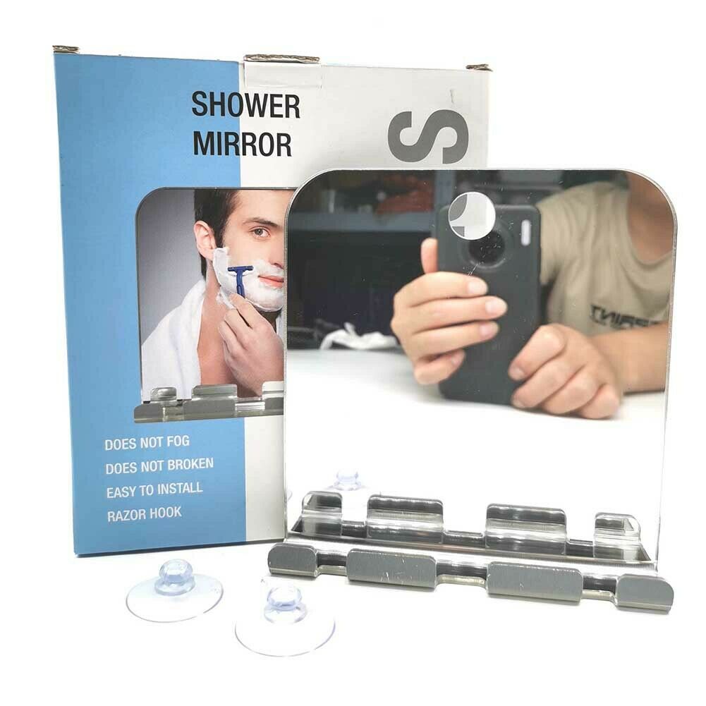 Shower Shaving Mirror Fogless Shower Mirror with Razor Holder Acrylic Shower