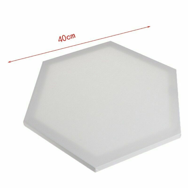 Blank Hexagon Artist Canvas Art Board Plain Painting Stretched Framed White 40cm