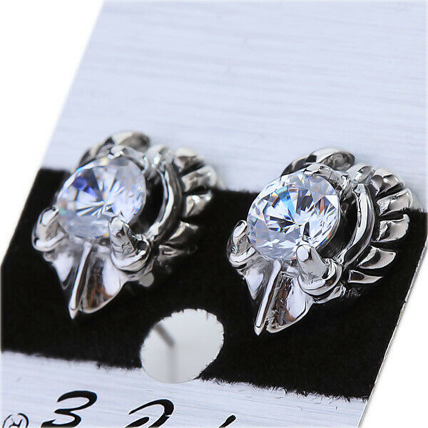 Transparent Stainless Steel Rhinestone Ear Stud
