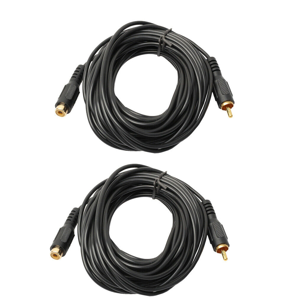 2Pack 6ft RCA Male to Female Extension Cord Audio Adapter for Video DVD CD